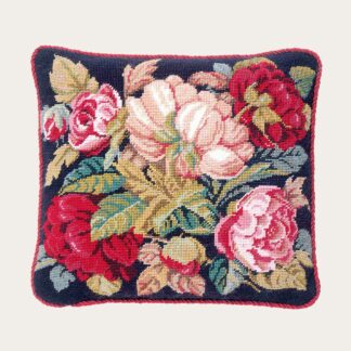 Ehrman-Needlepoint-Blooming-Roses-Charcoal-1